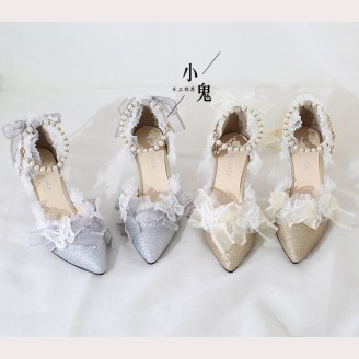Butterfly Lace Lolita High Heels Shoes (LG56)